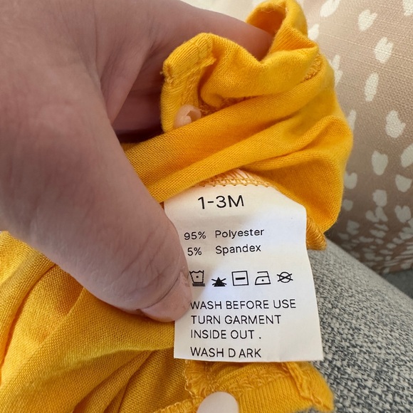 Yellow Ruffled Kids One Piece - Picture 3 of 3